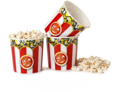 Red/White Classic Striped Popcorn Tubs