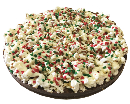 Holiday Decorated  Popcorn Pizza