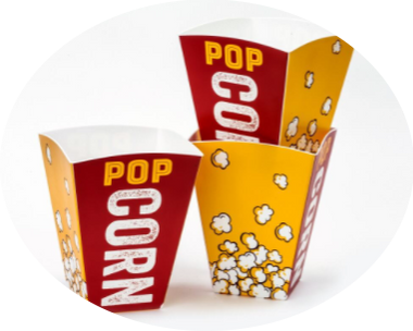 Cinema Style Bold Red & Yellow Popcorn Tubs